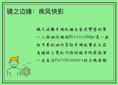 镜之边缘：疾风快影